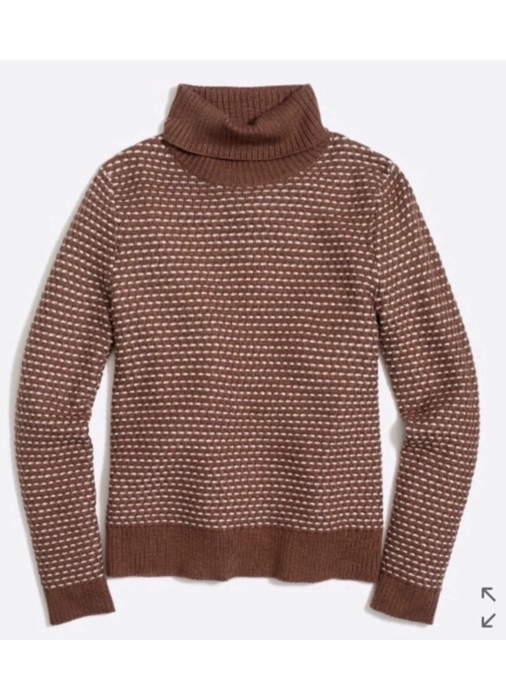 J Crew Sweater Womens Brown Chunky Knit Pullover Turtleneck Sweatshirt Small B